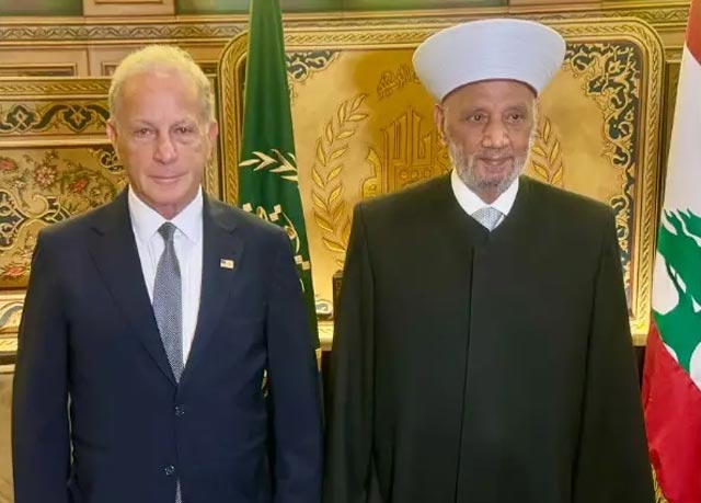 السفير الأميركي من دار الفتوى: ليكن واضحا أن سبب الاعتداءات الإسرائيلية هو عدم التزام حزب الله بوقف النار