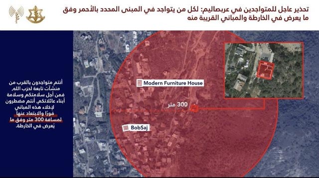 جيش الاحتلال ينذر سكان مبنى في عربصاليم.. ويهاجم في لبنان.. رداً على اطلاق مسيرات انتحارية