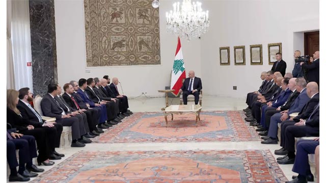 الرئيس عون امام الوفد السوري الرسمي: اهمية كبيرة اعلقها على طرحي فكرة التكامل الاقتصادي في المنطقة
